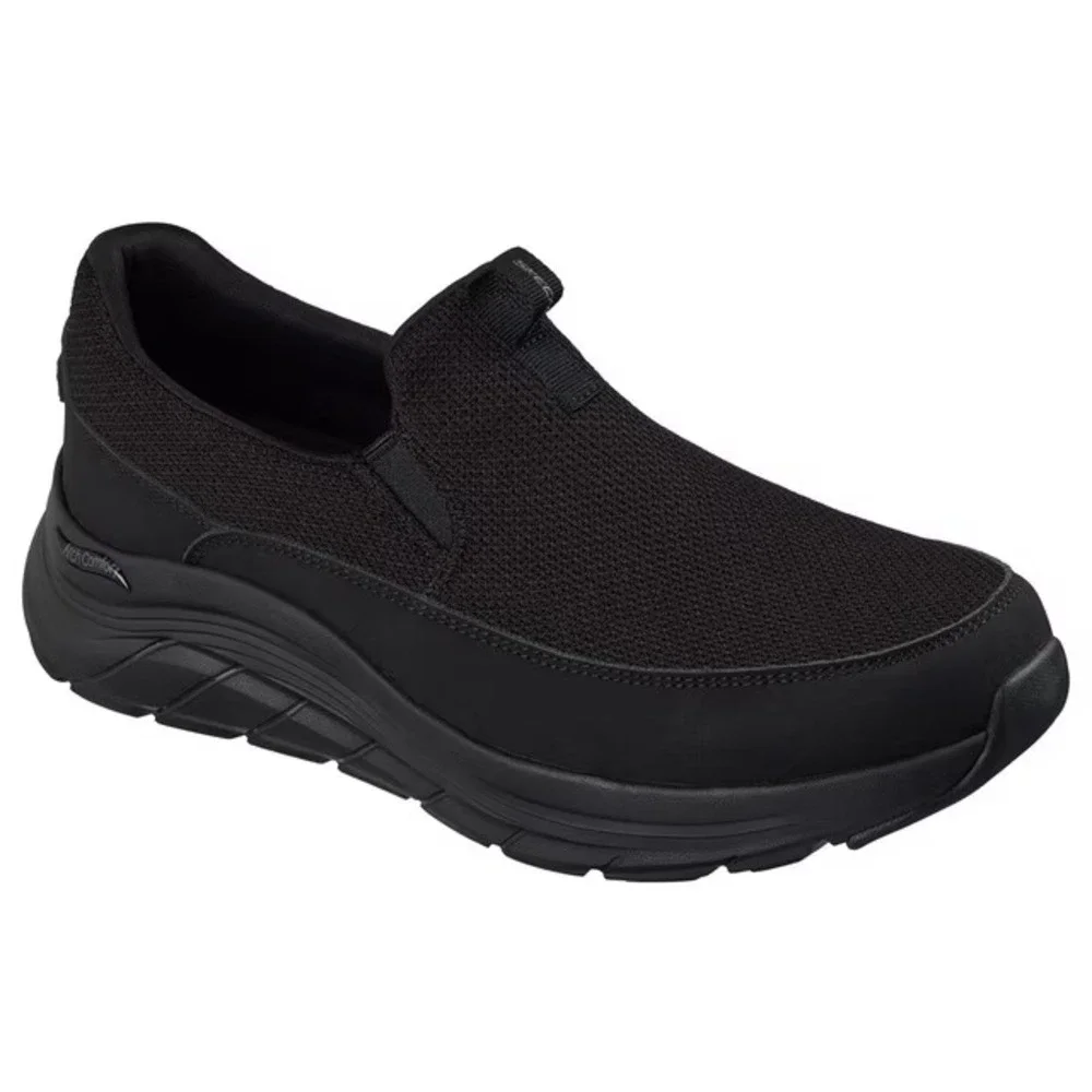 Skechers Mens Arch Comfort Flex Sneaker Black Slip On 9